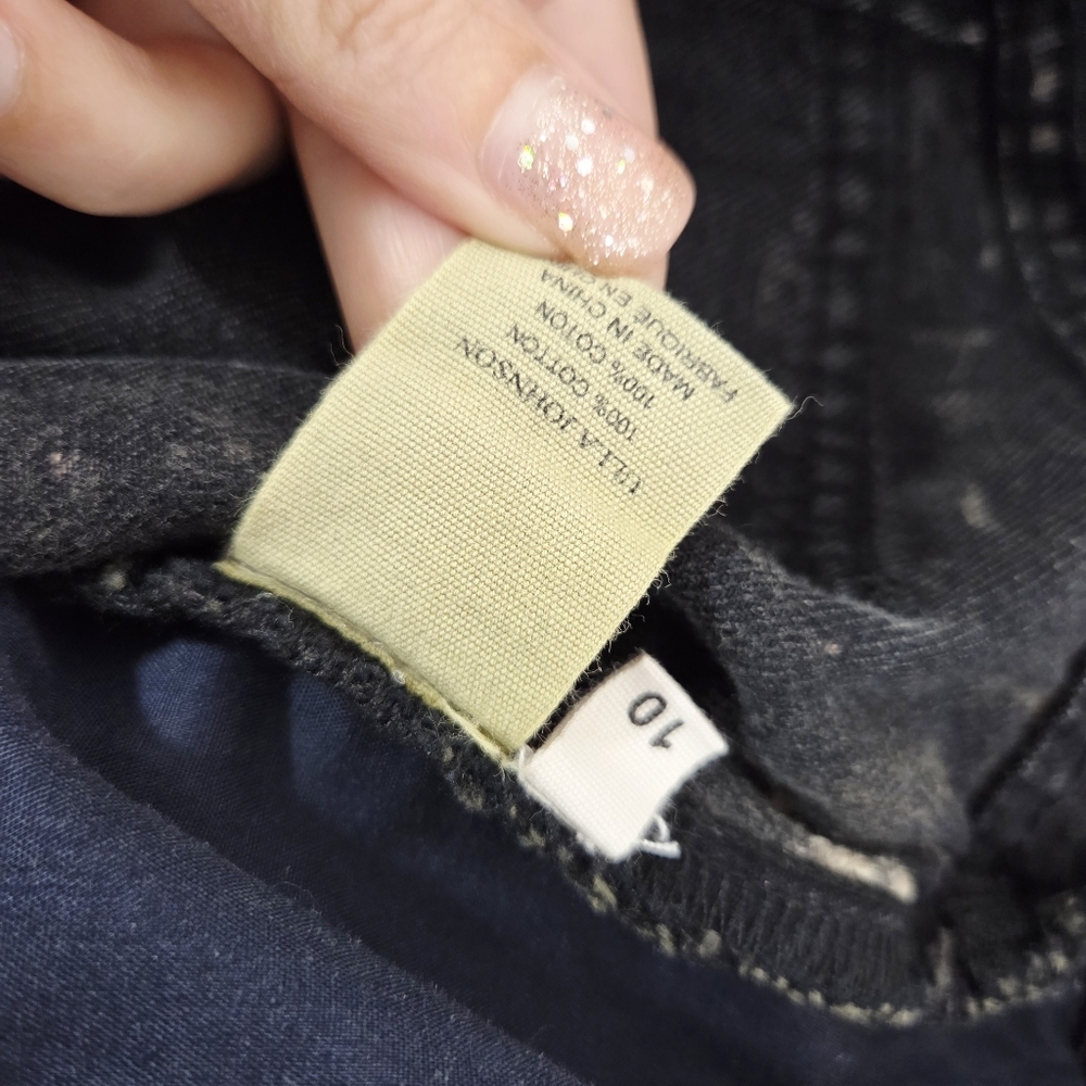 Ulla Johnson Alec Tie-Waist Shorts Acid Wash Denim Green Black Size 10 - Picture 9 of 9